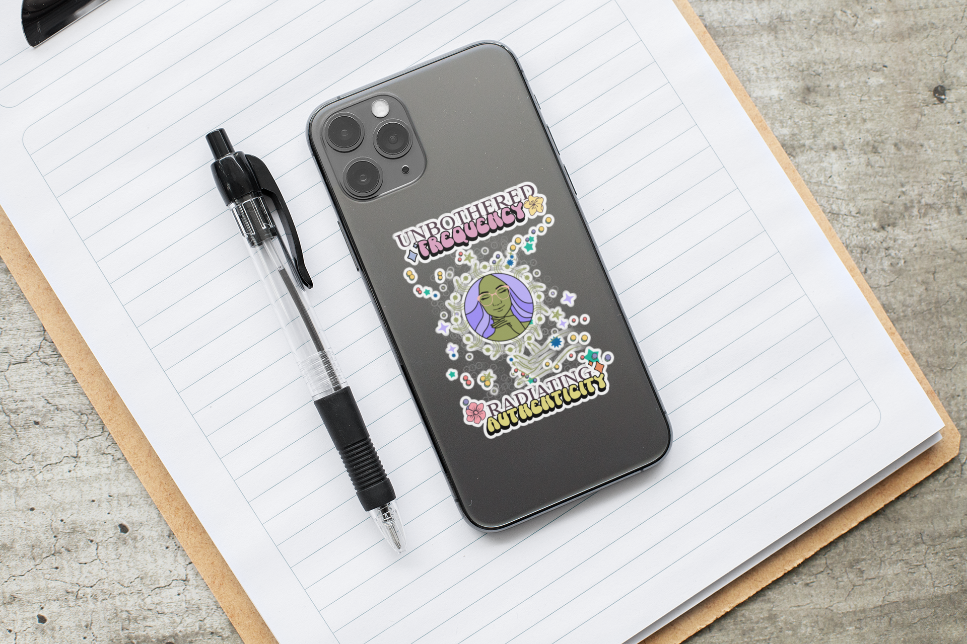 Unbothered Frequency – Radiating Authenticity | Die Cut Sticker